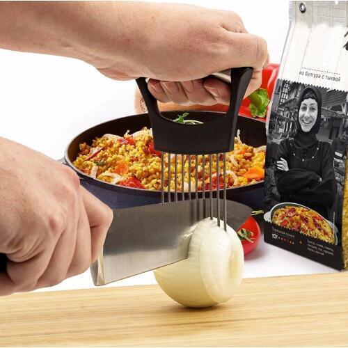 Onion Cutter Tomato Cutting Holder Vegetable Slicer Shredder Fruit Chopper Slicing Carrots Aid Kitchen Cooking Accessories