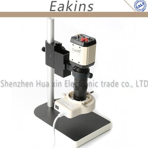 2.0MP 8X-100X HD Industry Microscope Camera VGA USB AV TV Video Output + C-Mount Lens + Stand Holder + Ring Light Illuminator