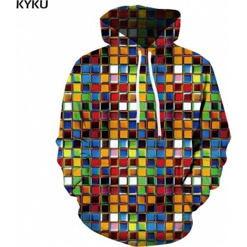 3d Hoodies Geometry Hoodie Men Rainbow Hoodie Print Colorful Hoody Anime Unisex Streetwear Casual Fashion Man