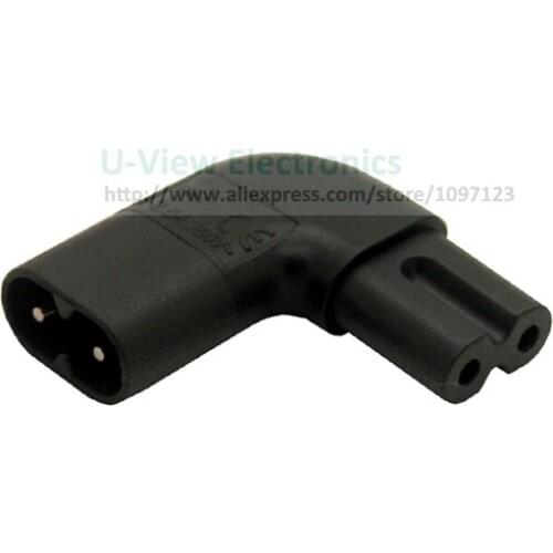 NCHTEK Left Right Angle IEC 320 C7 C8 Figure 8 AC Power Adapter, Power Plug Connector/Free Shipping/6PCS