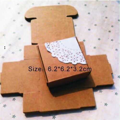 Wholesale 1000PCS/LOT Size 6.2*6.2*3.2cm Kraft Paper Box Free Print 1 Color LOGO Paper Gift Box
