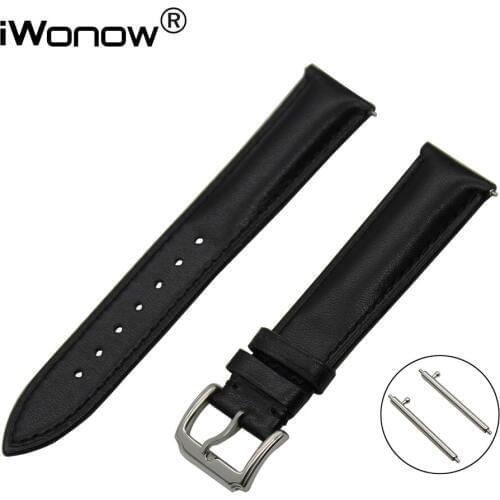 First Layer Genuine Leather Watch Band 22mm for Samsung Gear S3 Classic / Frontier Quick Release Strap Wrist Belt Bracelet