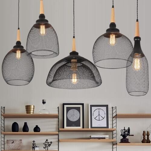 American Vintage Style Wrought Iron Net Loft Pendant Light Restaurant Light Bars Light Balcony Light Free Shipping