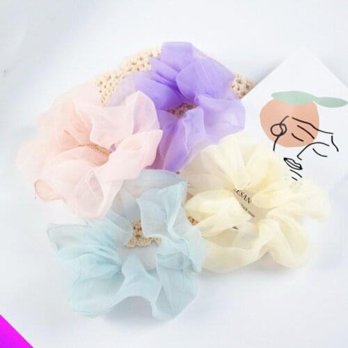 Wholesale 10 pcs organza satin hairband elastic hairband rubber band headdress rope ponytail hairpin 20 kinds of female products