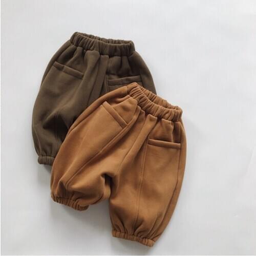 2 3 4 5 6 Y Baby Boys Trousers Winter New Kids Warm Bloomers Pants Toddlers Casual Loose Velvet Pants for Boy Children Trousers