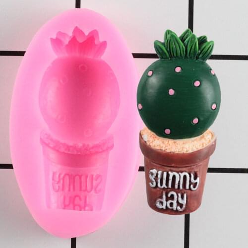 Cactus Silicone Fondant Mold Birthday Party Cupcake Topper Cake Decorating Tools Polymer Candy Clay Chocolate Gumpaste Moulds
