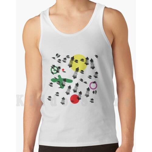 Tiger Flying To The Moon. Tank Tops Vest 100% Cotton Tiger Pattern I Love Tiger Tiger Cute Tiger Moon Yellow Black Tiger