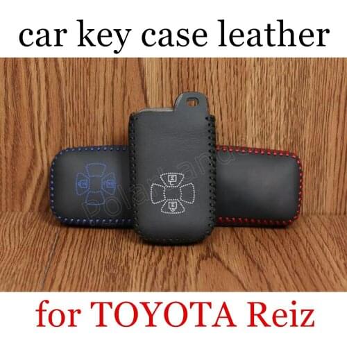 Only Red new style genuine quality Leather New Arrival Car Key Cover Hand Sewing car Key Case fit for TOYOTA Reiz