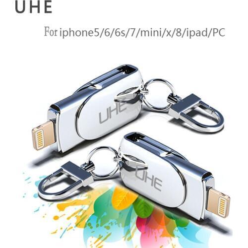 Pendrive high quality usb flash drive for iphone x/8/7/6s/6/5/5S/ipad/pc memory stick pen drive 8G 16G 32G 64G OTG flash drive