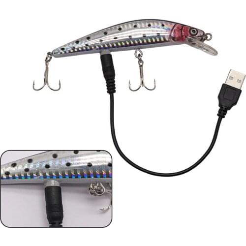 USB charging Rechargable New Winter Ice Fishing Fake Lure 3D Eyes Colorful Winter Bait Hard Lure Balancer Fishing Bait