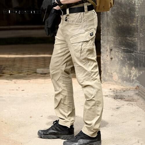 Waterproof Tactical Military Pants Mens SWAT Special Army Combat Cargo Pants Multi Pocket Rip-stop Cotton Long Trousers S-2XL