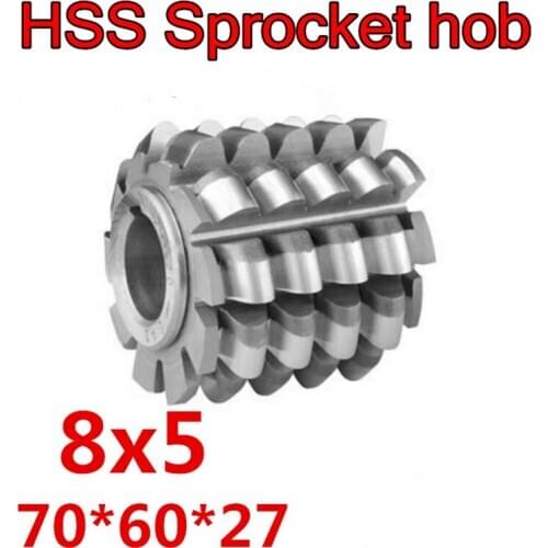 8x5 High quality HSS-M2 Sprocket hob Gear hob 70x60x27mm Inner hole 1pcs Free shipping
