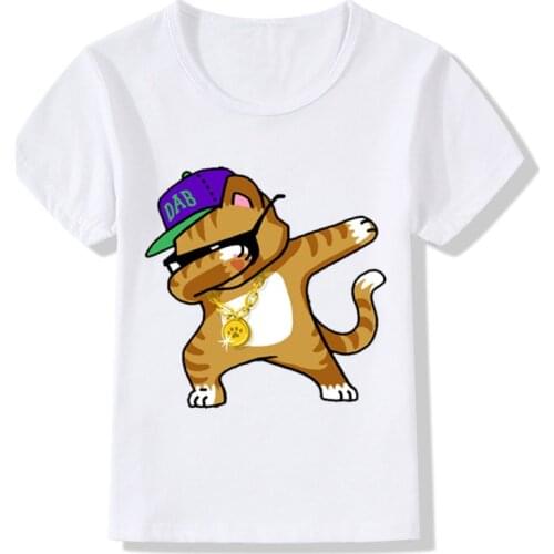 Dabbing Unicorn Cartoon Funny Boys T shirt Kids Rabbit/Cat/Panda/Dog Summer T-shirt Baby Girls Clothes