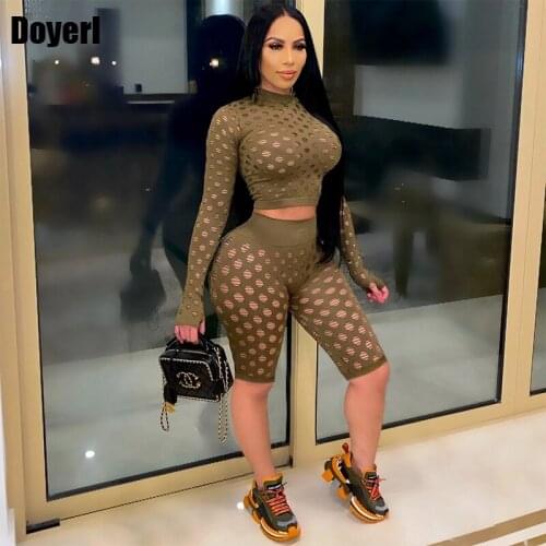 Spring Autumn Womens Tracksuit Biker Shorts 2 Piece Set Wholesale Crop Top Sportswear Two Piece Short Set for Women Outfit Set