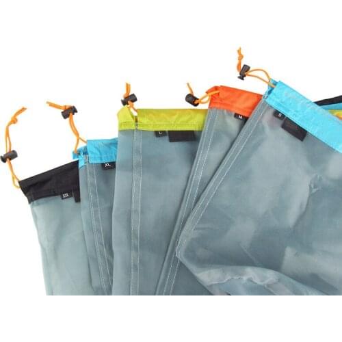 1pc Laundry Outdoor Bag Ultralight Mesh Stuff Sack Camping Sports Drawstring Storage Bag Hiking Tools Climbing Drawstring Bag