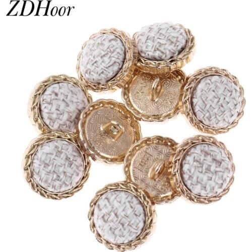 10 Elegant Little Fragrance Covered Buttons Fabric Wrapped Metal Shank Button Fastener DIY Sewing Buckle for Clothing Decoration