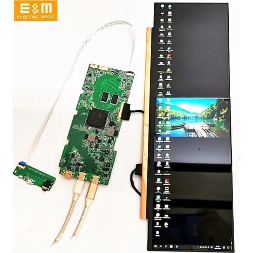 14 Inch 3840*1100 4K Screen Type C HDMI Suitable For Display Computer Temperature Memory Display DIY Kits Cars IPS LCD