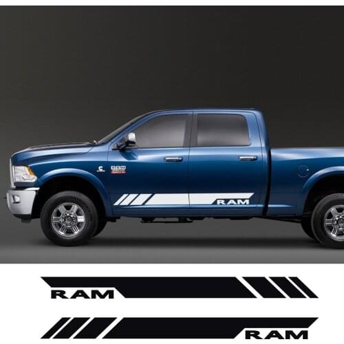 2PCS Car Side Door Stripe Sticker Dodge Ram 1500 TRX Classic 2500 3500 Classic CAB Car Parts Sport Styling Vinyl Film body Decal