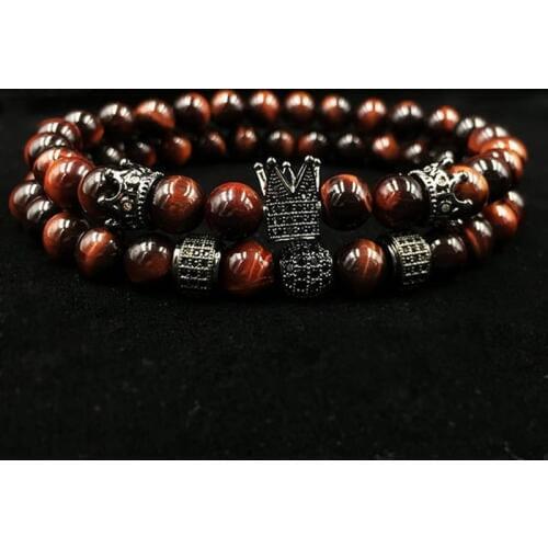 2020 Luxurious Multi-piece Set Charm Bracelet Men Pave CZ Fashion Geometric Handmade Stone Bracelet Set Men Jewelry Gift