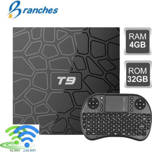 2020 T9 tv box 4GB 64GB TV Box Bluetooth 4.0 android 8.1 WIFI RK3328 Quad Core 4G 32G Smart tv box Set Top android 8.1 Box 5G