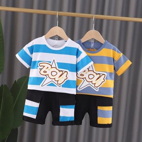 2021 Summer Childrens Clothing Set Kids Cotton Casual Short Sleeve Suit Toddler Baby Girl Boy T-Shirt Baby Boy Tracksuit