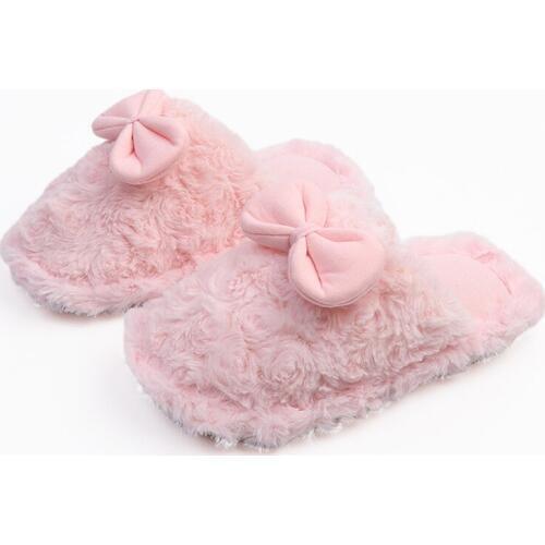 2019 Winter Slippers Children Girls Shoes Bow Princess Slippers Warm Plush Toddler Girls Slippers Kids Slippers For Girls New