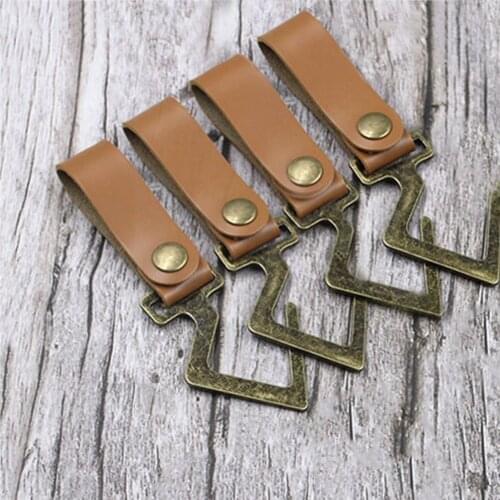 4PCS Outdoor Camping Leather Hook S Type Kitchenware Finishings Hook Kitchen Pot Pan Hanger Clothes Storage Rack Outdoor Tool