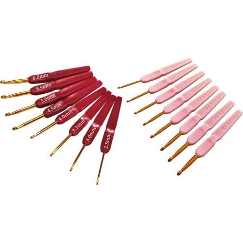 8Pcs DIY Sewing Yarn Metal Hook Weave Crochet Accessories Soft Handles Sweater Colorful Ergonomic Crochet Hooks Knitting tools