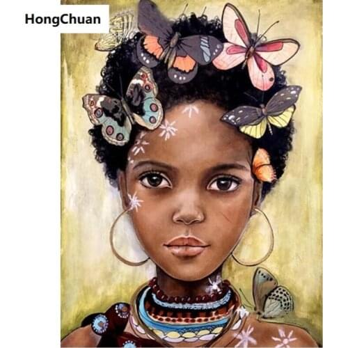 African beauty 5D DIY full diamond round/square cartoon diamond embroidery mosaic cross stitch diamond painting mural decoration