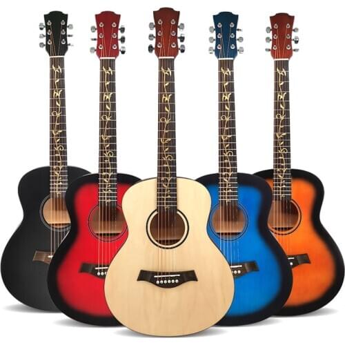 High Quality 36 inch Basswood Guitar Acoustic Guitar Suitable for Beginners Students Matte No-Logo Music Instruments