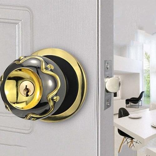 Antique Bronze Round Door Locks Security Interior Door Handle For Toilet Bathroom Bedroom laundry Children'room