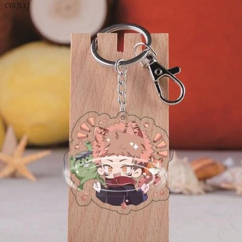Anime Jujutsu Kaisen Keychain For Best Friends Cute Bag Pendant Key Ring Acrylic Cartoon Accessories Gifts Cosplay New 2021