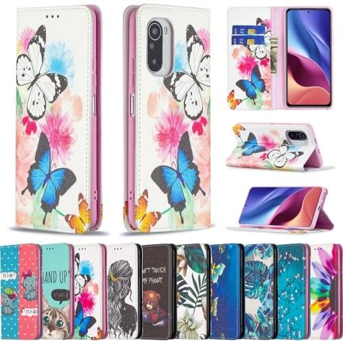 Case For Xiaomi Mi 11i 10T LITE PRO Flip Wallet with Leather For Mi POCO X3 NFC M3 F3 Painted Card Protective Sleeve Case