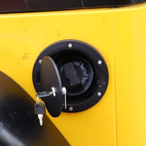 Artudatech Black Fuel Filler Door Cover Gas Tank Cap w/ Lock For 97-06 Wrangler TJ