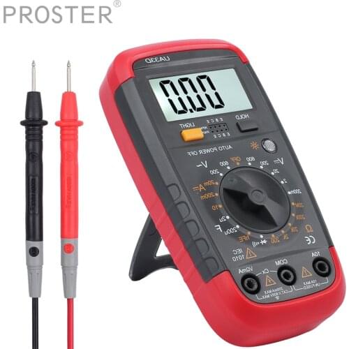 Proster For 2W Digital Multimeter UA33D AC DC Voltmeter Ammeter Capacitance OHM Circuit Buzzer Test leads DC