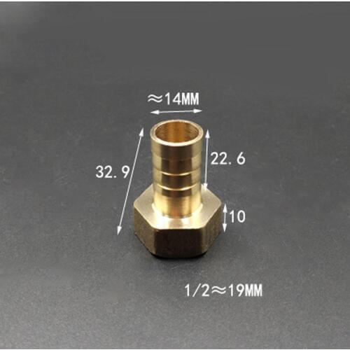 DN15 1/2" BSP Female x 14mm Hose Barb Brass Pipe Fitting Adapter Coupling