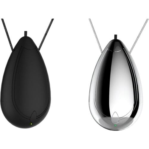 2 Set Mini Wearable Air Purifier, Personal Travel Size Air Purifier, Necklace USB Charging Smoke Purifier,Black & Silver