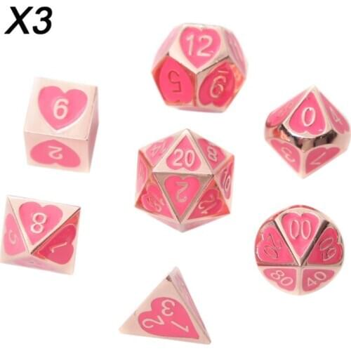 New Metal Dice Set DND Board Game 7pcs Polyhedral Dice for RPG Role Playing Game