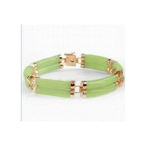 Natural Light Green gem Fortune Clasp Bangle Bracelet Pulseras Bracelets Bangles Women Wedding -jewelry