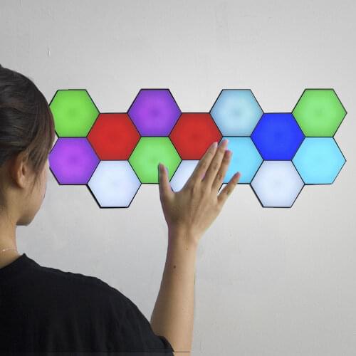 Nordic LED Night Lights For Hotel Home Decoration, Human Body Induction Touch Honeycomb Quantum Bedroom Bedside Night Light