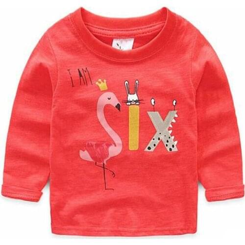 Girls New Autumn Winter Cotton T shirts For Girls Clothes Print Animals Tee Underwear Girls T shirts Clothing