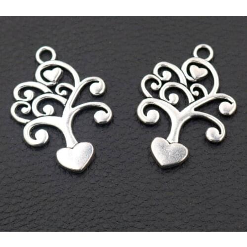 5pcs Fashion Fashion Tree Pendant, Love Tree Charms, Life Tree Charms, 40 * 29 Tree Charms, DIY Metal Jewelry Handicraft