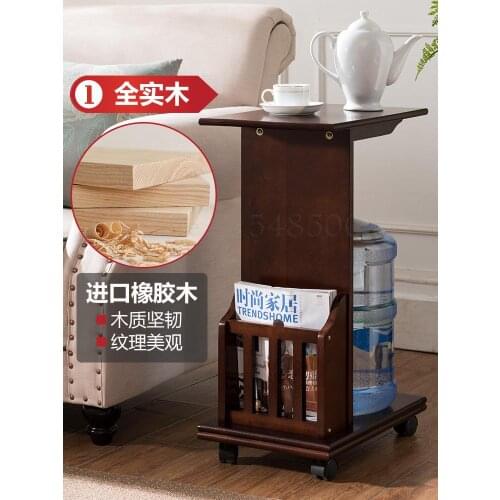Removable Small Coffee Table Sofa Side Table With Wheel Storage Corner Table