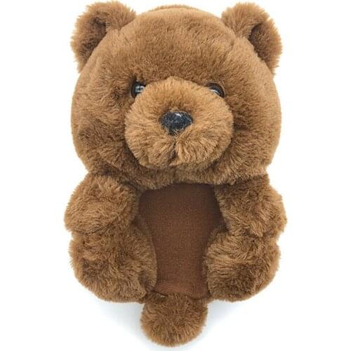 2021 Winter Home Slippers Children Teddy Dog Cartoon Slippers Toddler Grils Flip Flops Baby Boy Skid Keep Warm Slippers For Kids