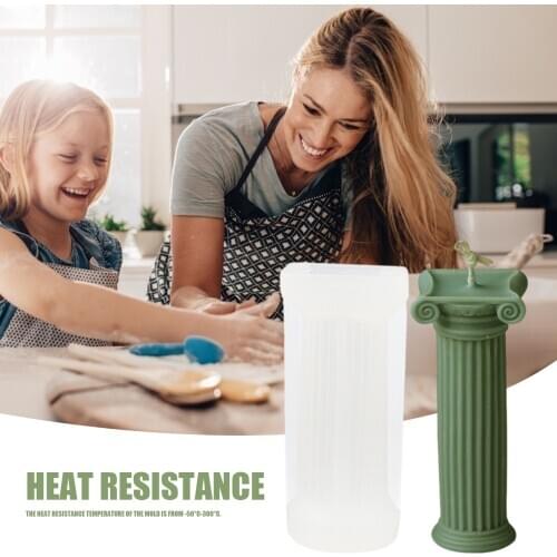 Roman Column Incense Candle Silicone Mold European Retro Cylindrical Manual Three-dimensional Plaster Dropping Chocolate Mold