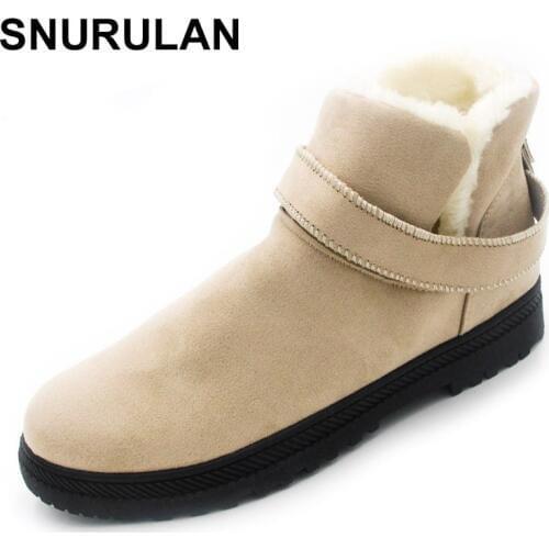 SNURULAN new Brand winter boots Fashion warm snow boots women ankle boots women shoes warm fur