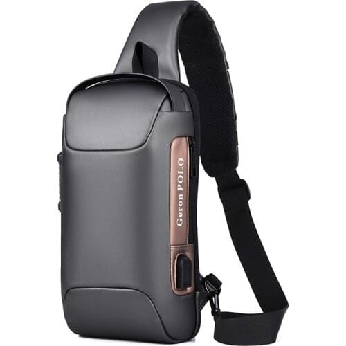 Men Motorcycle bag travel Shoulder Bag Waterproof sports Chest Bag Anti-theft password Crossbody Bags USB Charging Messenger Bag