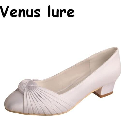 Personalized Handmade Short Heel Wedding White Shoes Heel 3.5 cm