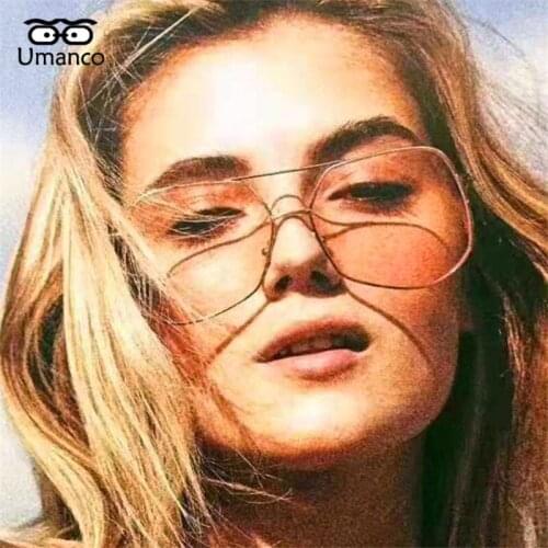 Umanco 2021 New Nine Style Colorful Oversized Sunglasses For Women Men Alloy Frame AC Lens Luxury Beach Travel Accessories Gifts