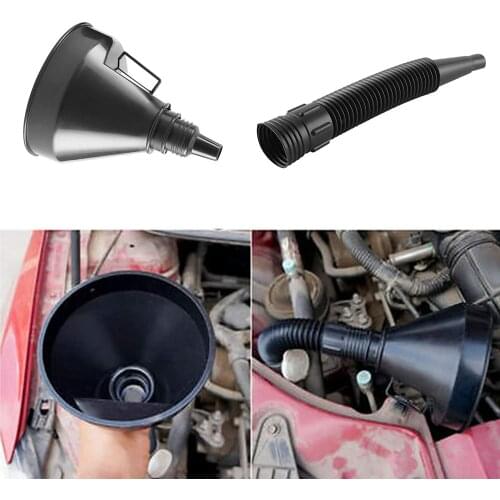 Universal Oiler Filter Funnel Car Truck Motorcycle Filled Plastic Vehicle With Spout Pipe Pour Diesel Gasoline Car Repair Tool